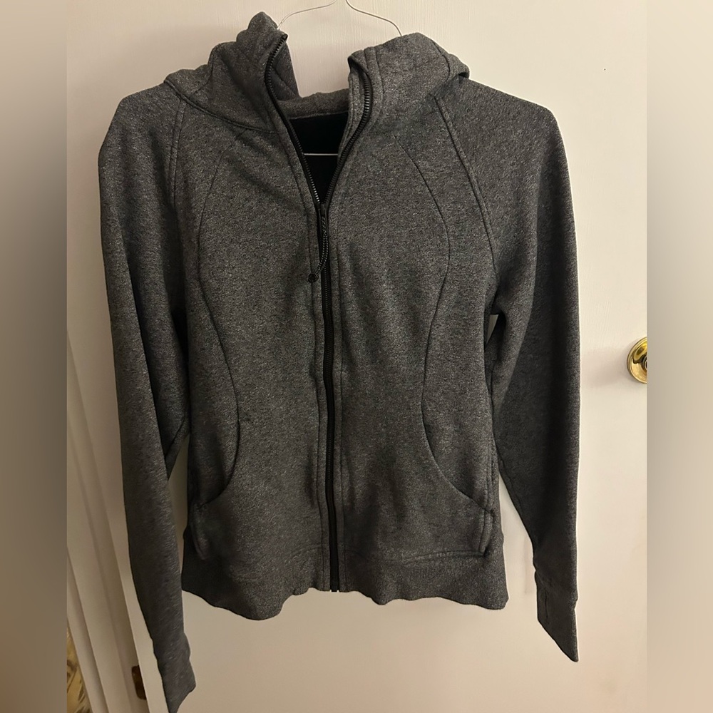 Lululemon full zip Scuba jacket - heather grey size 12